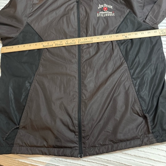 Jim Beam Charcoal Windbreaker Zip-Away Hood Full Zip Long Sleeve Lined Mens SzXL - Picture 7 of 15